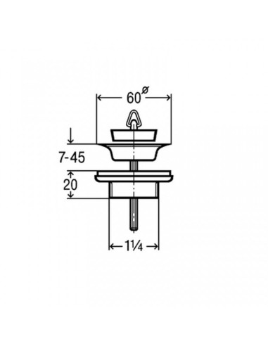 UNI-ventīlis 11/4"x60, hroms