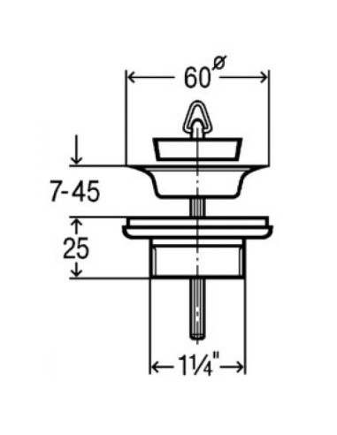 UNI-ventīlis 11/4"x55, hroms