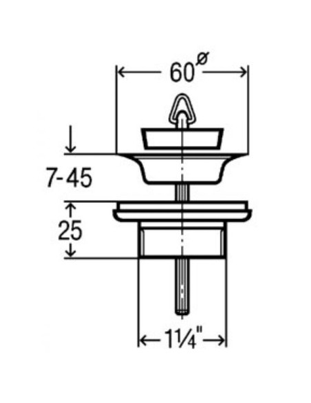 UNI-ventīlis 11/4"x55, hroms