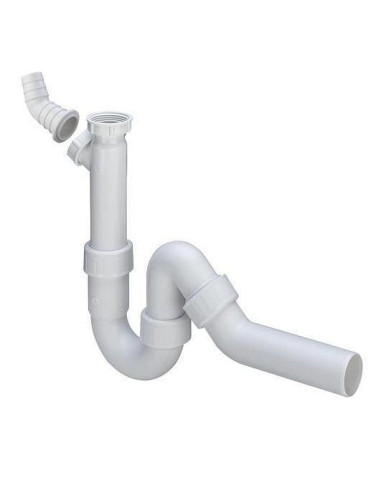 PVC sifons 11/2"x40 ar veļas mašīnas pieslēgumu