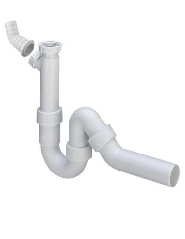 PVC sifons 11/2"x50 ar veļas mašīnas pieslēgumu