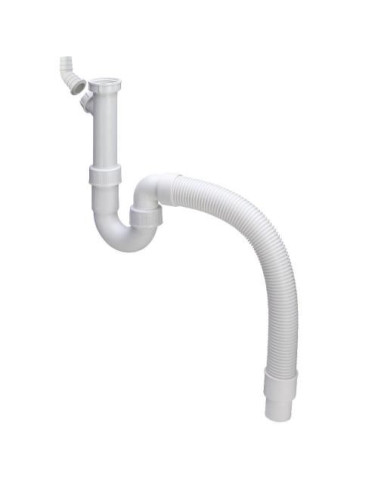 PVC sifons 11/2"x40/50 ar gofru un veļas mašīnas pieslēgumu