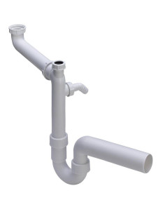 PVC sifons 11/2"x50 ar veļas mašīnas pieslēgumu, speciālais modelis