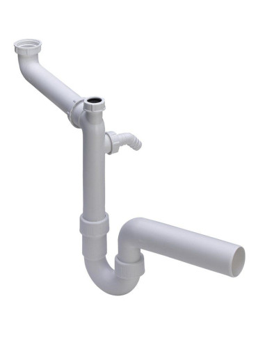 PVC sifons 11/2"x50 ar veļas mašīnas pieslēgumu, speciālais modelis