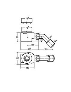 Dušas sifons Domoplex (noplūdes caurums 52mm) 75x40/50 2