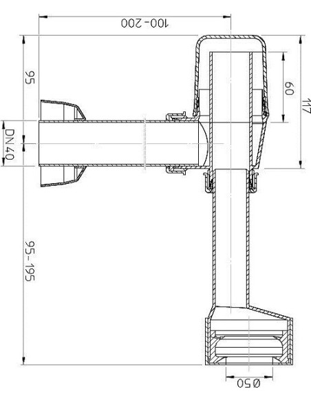 Urināla sifons DN40 Urināla sifons DN40