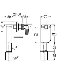 Zemapmetuma veļas mašīnas sifons 40/50 2