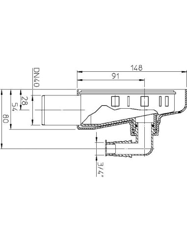Virsapmetuma veļas mašīnas sifons DN40