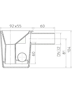 Kondensāta sifons-piltuve ar lodi DN32 2