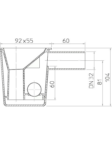 Kondensāta sifons-piltuve ar lodi DN32