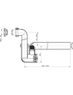 Kondensāta sifons DN32/40 ar pretvārstu 2