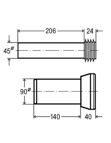 Sienas WC pieslēggarnitūra 90x180