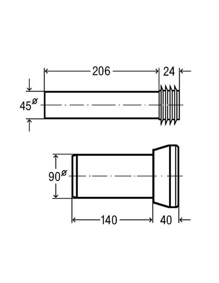 Sienas WC pieslēggarnitūra 90x180