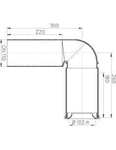 WC pieslēglīkums DN110 90' 2