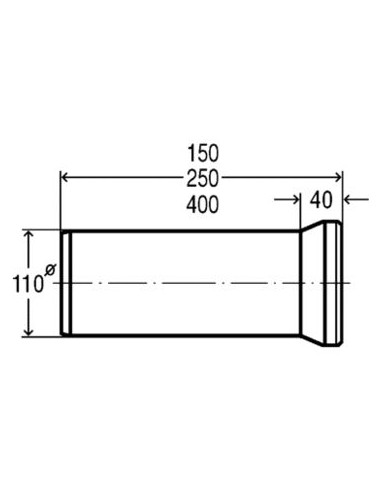 WC pieslēggabals 110x250, balts