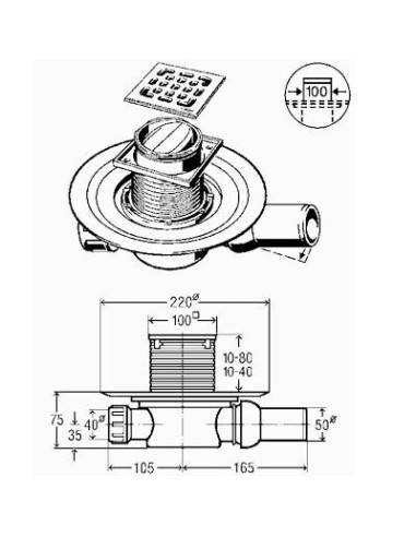 Traps DN50/40, horizontāls