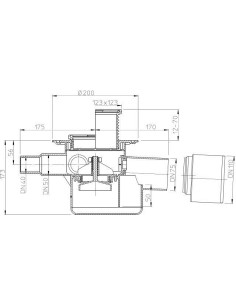 Traps DN75/110 horizontāls ar pretvārstu un 3 pievadiem DN40/50 2
