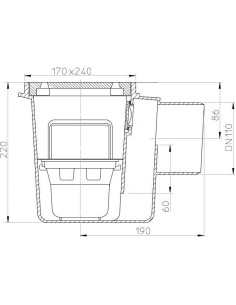 Traps DN110 horizontāls ar grozu, čuguna reste 2