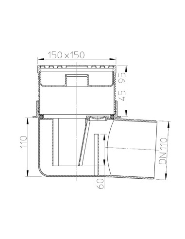 Traps DN110 horizontāls NT reste 1.5l/s