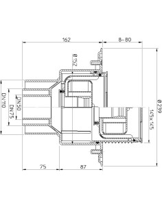 Traps DN50/75/110 vertikāls ar Primus sifonu 0.8l/s 2