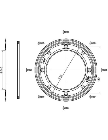 Blīvēšanas flancis d145mm (HL3100/5100 sērijai)