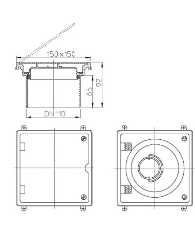 Tīrīšanas lūka DN110 NT vāks K3-300kg