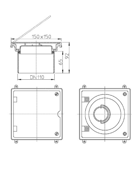 Tīrīšanas lūka DN110 NT vāks K3-300kg