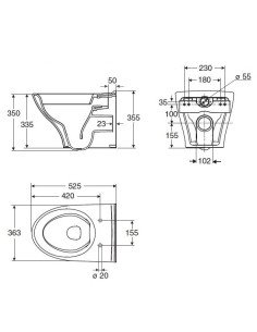 IDO Glow piekaramais WC, Rimfree 2