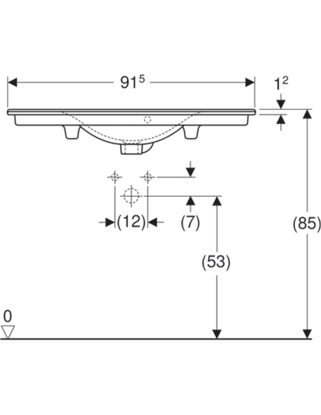 Ifö Elegant mēbeļu izlietne ar novietošanas vietu, samazināts dziļums, balta