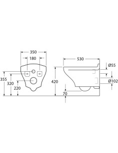 Piekaramais tualetes pods Estetic, Hygienic Flush mala, vāks ar Soft Close/Quick Release, Ceramicplus melns 2