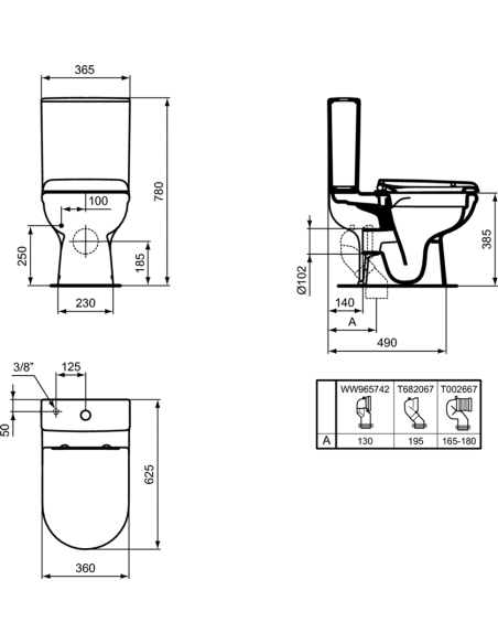 Ideal Standard EXACTO grīdas klozetpoda komplekts ar skalošanas kasti 4/2.5l un Soft-Close vāku Ideal Standard EXACTO grīdas klozetpoda komplekts ar skalošanas kasti 4/2.5l un Soft-Close vāku