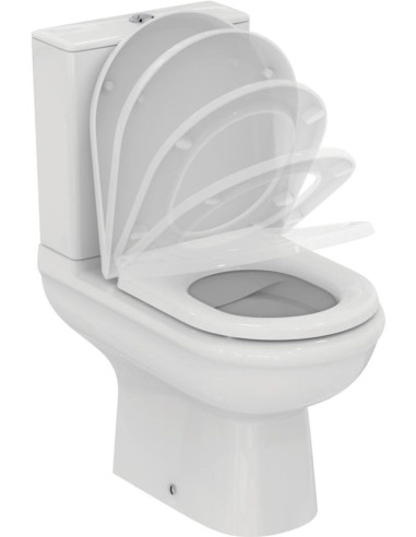 Ideal Standard EXACTO grīdas klozetpoda komplekts ar skalošanas kasti 4/2.5l un Soft-Close vāku