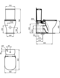Ideal Standrt TESI grīdas klozetpods ar skalošanas kasti un Soft-Close vāku 2
