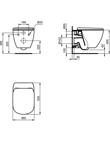 Ideal Standard TESI AquaBlade® WC, Silk Black