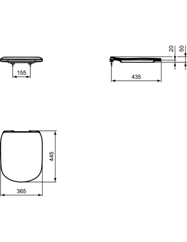 Ideal Standard TESI WC Soft-Close sēdriņķis, Silk Black