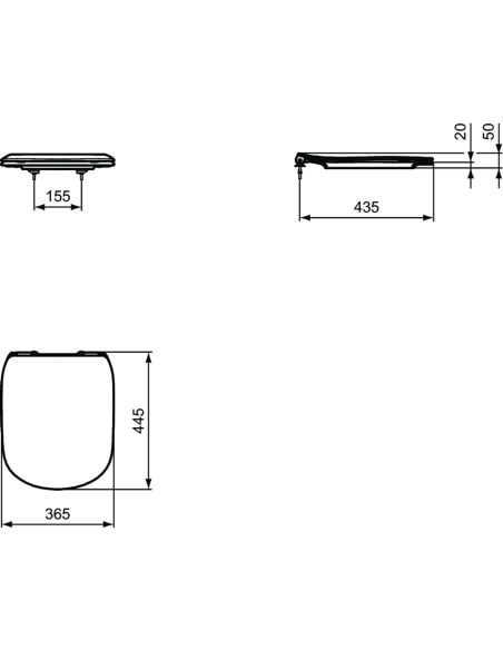 Ideal Standard TESI WC Soft-Close sēdriņķis, Silk Black