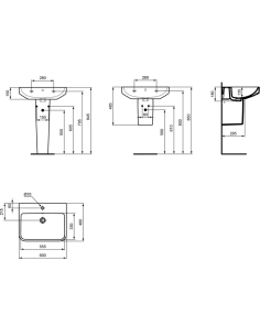Ideal Standard i.life B izlietne, 550x480x180mm (h) 2