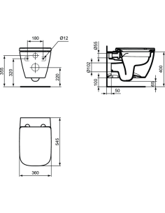 Ideal Standard i.life B RimLS+ piekaramais klozetpods 2