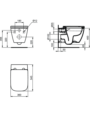 Ideal Standard i.life B RimLS+ piekaramais klozetpods