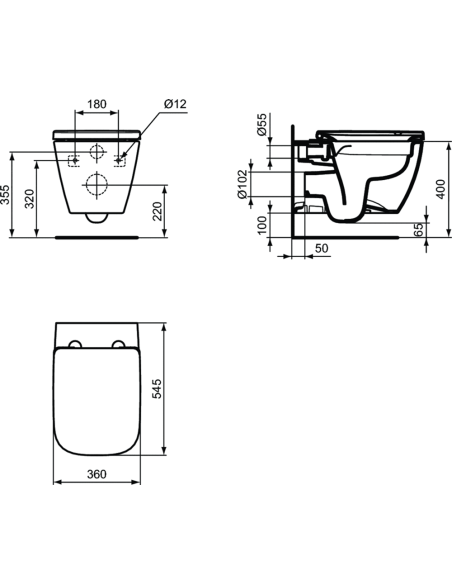 Ideal Standard i.life B RimLS+ piekaramais klozetpods Ideal Standard i.life B RimLS+ piekaramais klozetpods