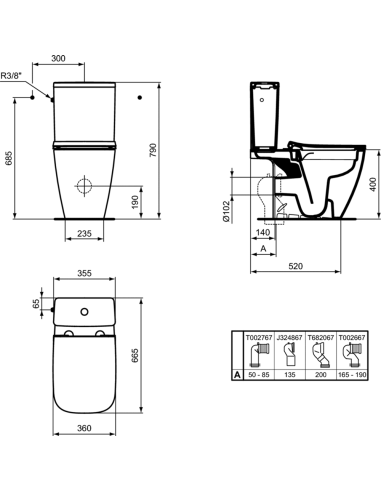 Ideal Standar i.life B grīdas klozetpods ar RimLS+ skalošanas funkciju