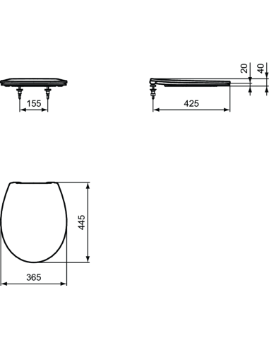 Ideal Standard Eurovit klozetpoda vāks ar Soft-Close funkciju