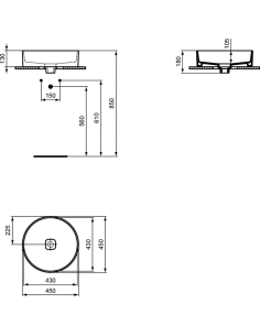 Ideal Standard STRADA II izietne uz virsmas 450x450x180mm (h) 2