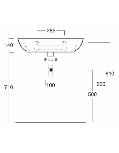 Bormio izlietne 66x51cm, pie sienas/uz virsmas, balta