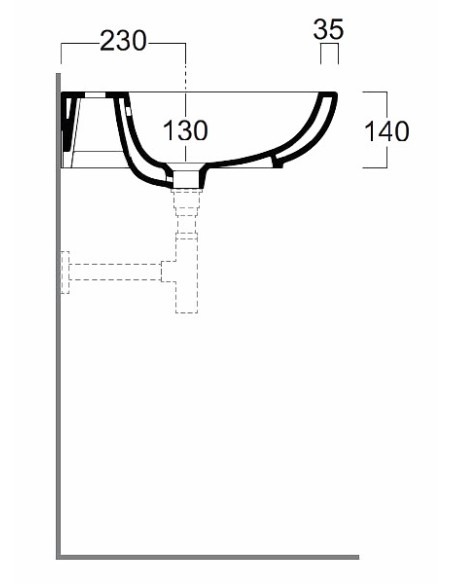 Bormio izlietne 66x51cm, pie sienas/uz virsmas, balta
