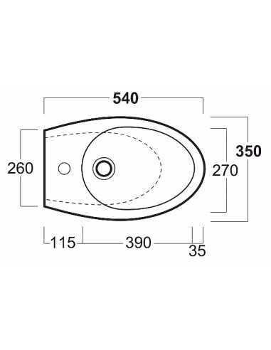 Bormio bidē 54x35cm, balts