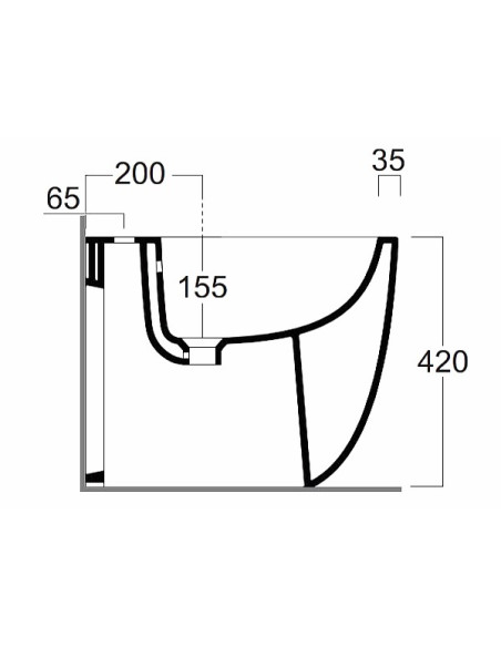 Bormio bidē 54x35cm, balts