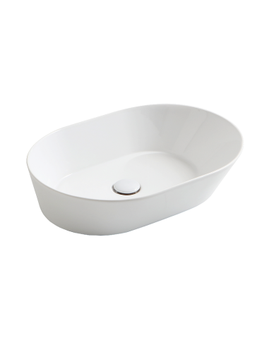 Wave izlietne 60x42xh16.5cm, ovāla, uz virsmas, balta