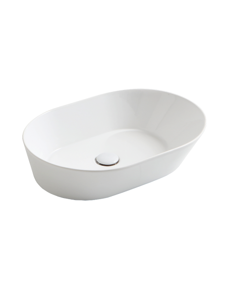 Wave izlietne 60x42xh16.5cm, ovāla, uz virsmas, balta