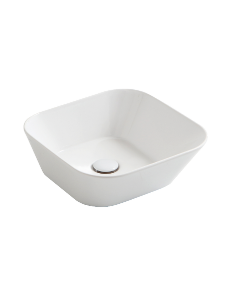 Wave izlietne 42x42xh16.5cm, kvadrātformas, uz virsmas, balta